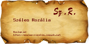 Széles Rozália névjegykártya